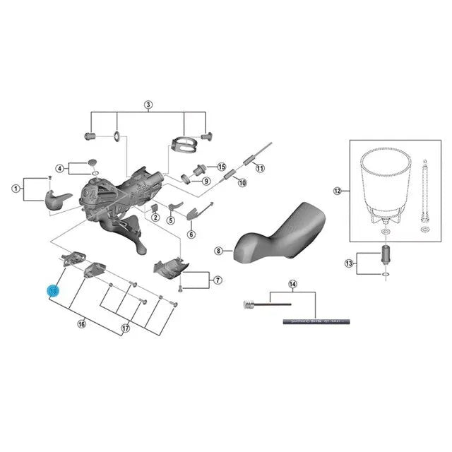 Shimano Skillevegg Venstre ST-R9120 - Bremsegrep
