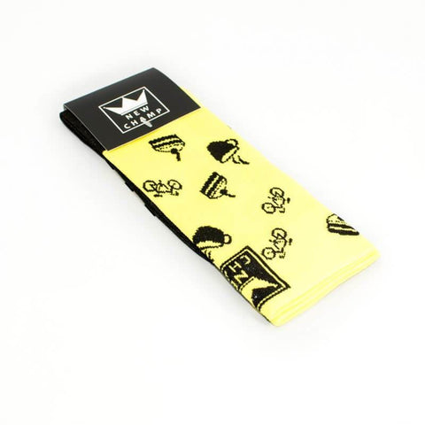 New Champ COFFE RIDE YELLOW - Sykkelsokker - 36-38