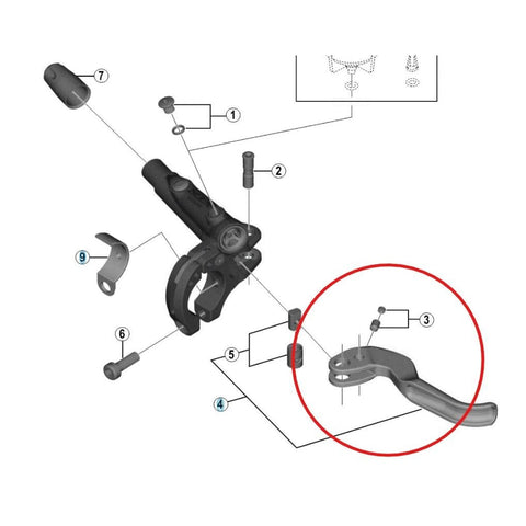 Shimano BL-M9000-R Høyre Lever Member Unit - Bremsegrep