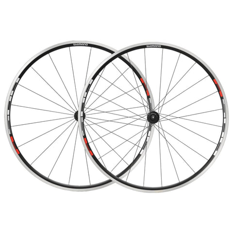 Shimano R501 Hjulsett Sort/Rød Clincher 8-10-delt - Hjul