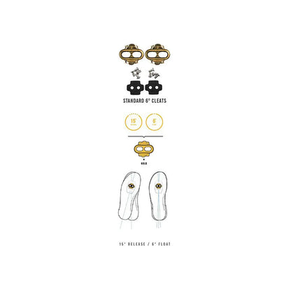 Crankbrothers Cleats Standard Release (15° angle) 6° Float - Pedaler