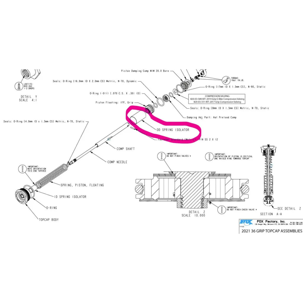 Fox Sleeve: Isolator Spring OD Grip - Demper