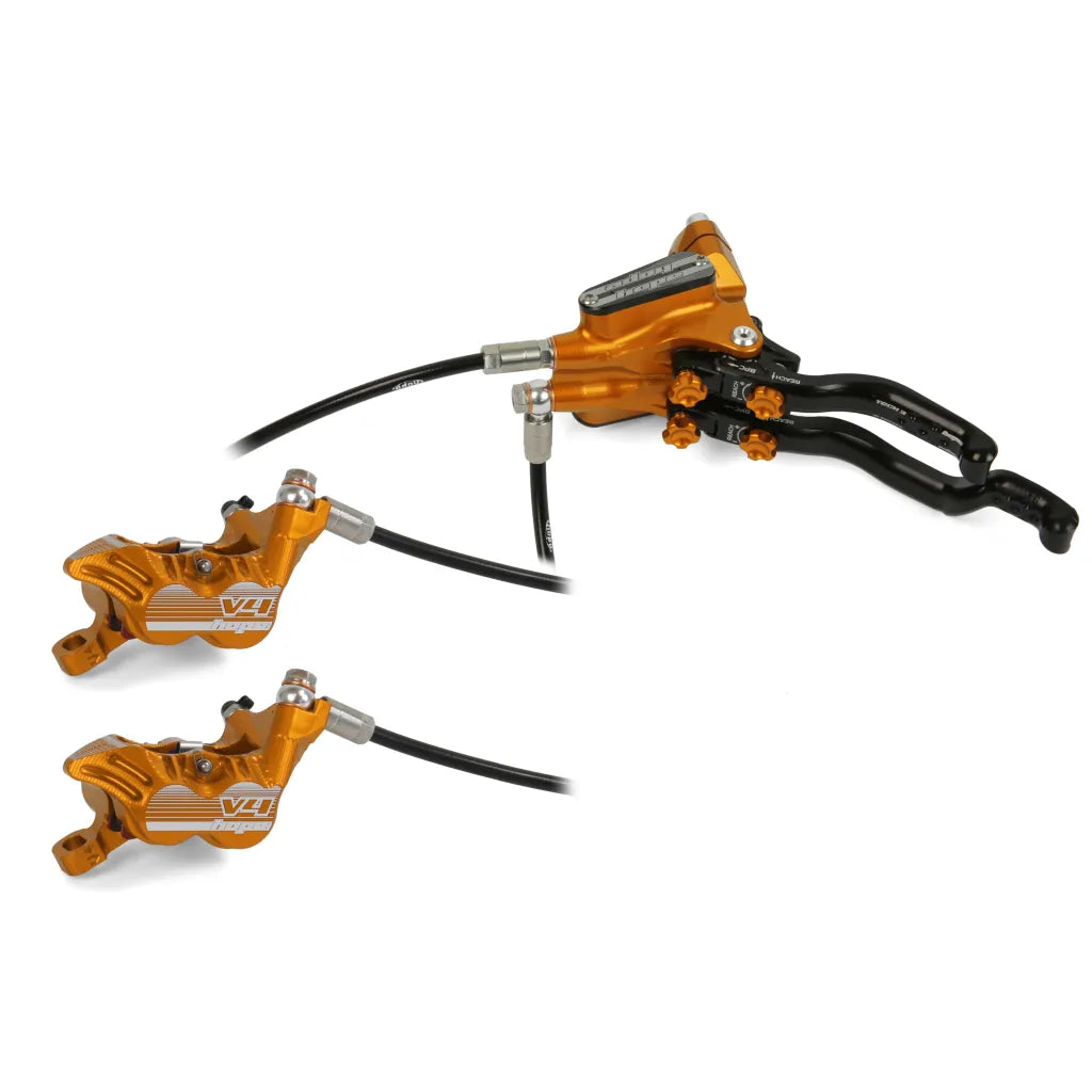 Hope Tech 3 V4 Duo - Orange / Black / Høyre - Skivebremssett