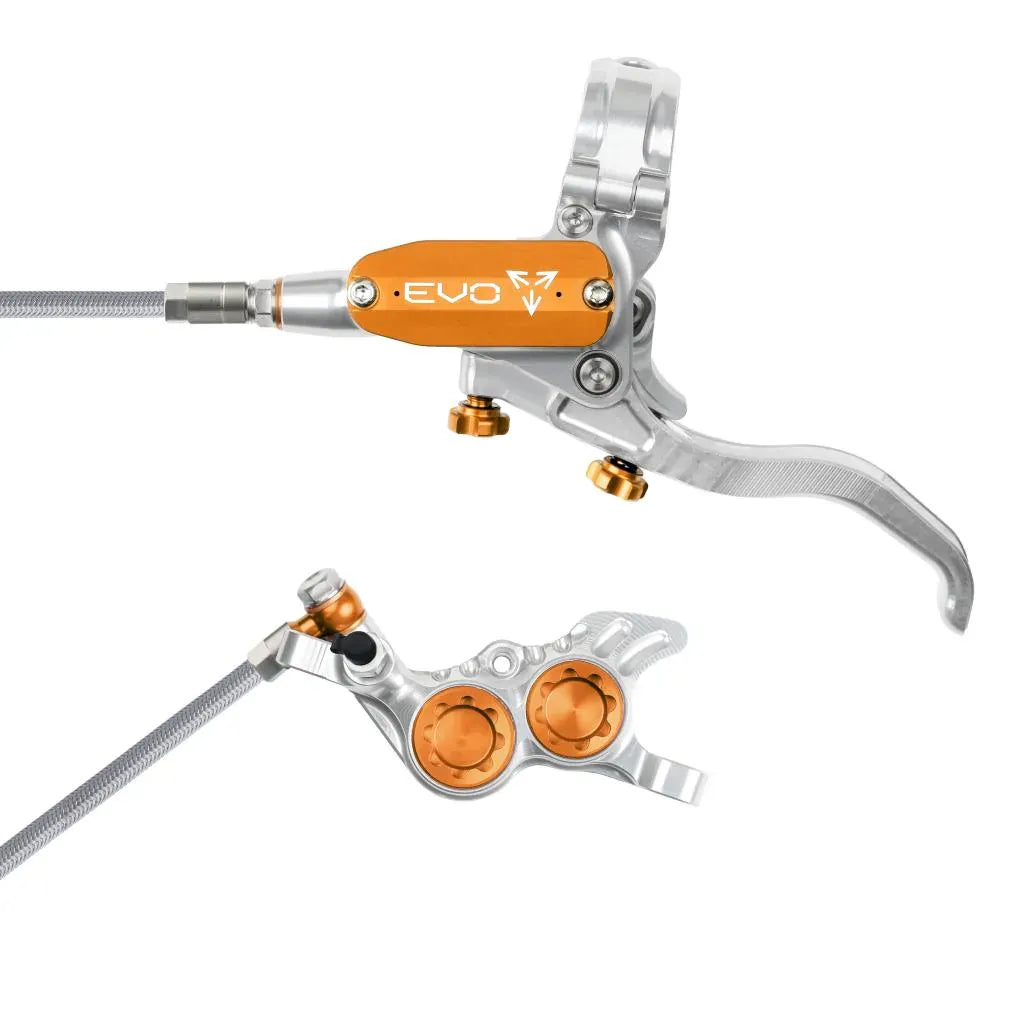 Hope Tech 4 EVO GR4 - Silver / Orange / Høyre - Skivebremssett