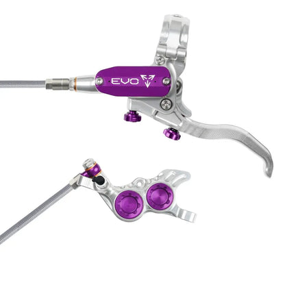 Hope Tech 4 EVO GR4 - Silver / Purple / Høyre - Skivebremssett