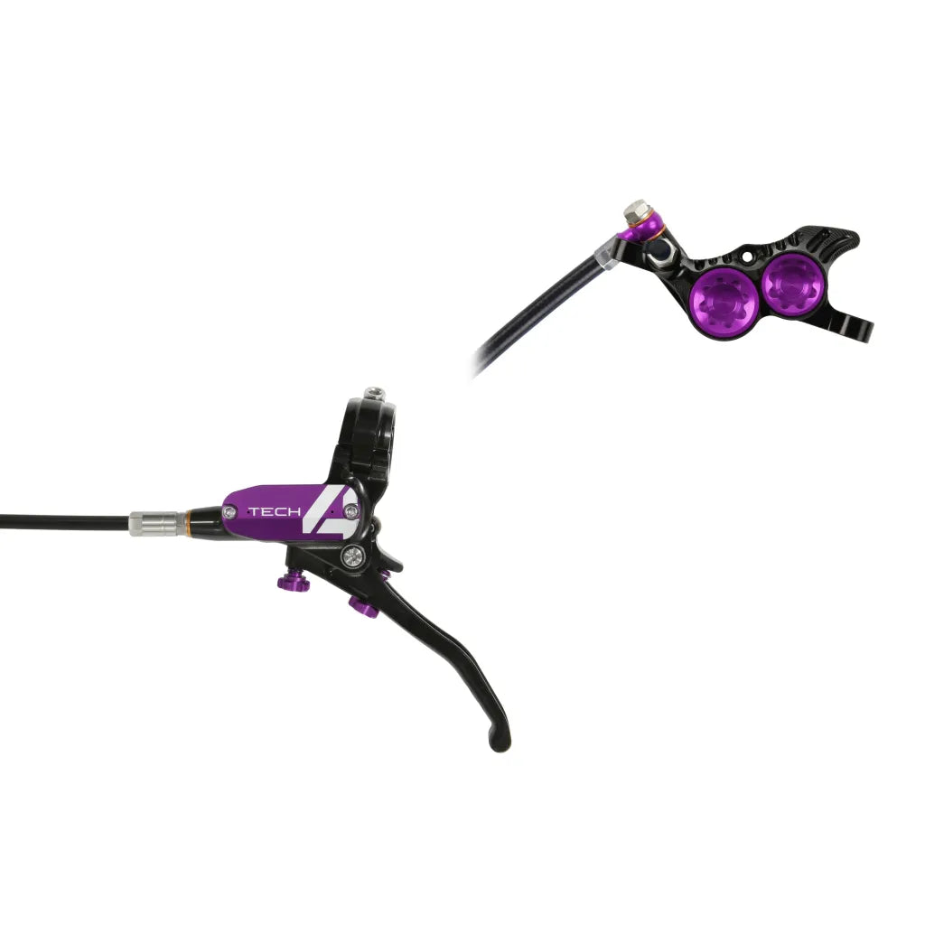 Hope Tech 4 V4 - Black / Purple / Høyre - Skivebremssett