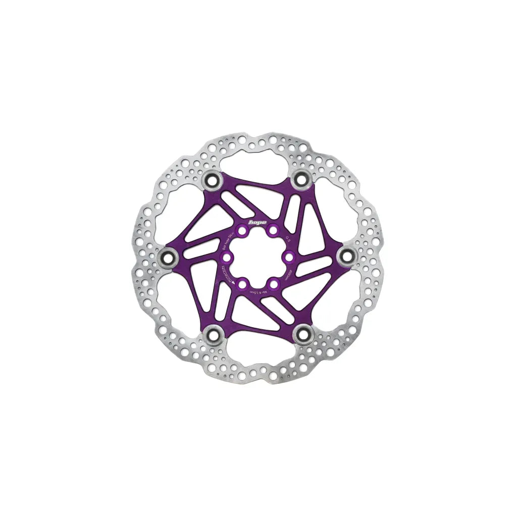 Hope Universal 6-Bolt Floating Bremseskive - Purple / 140mm