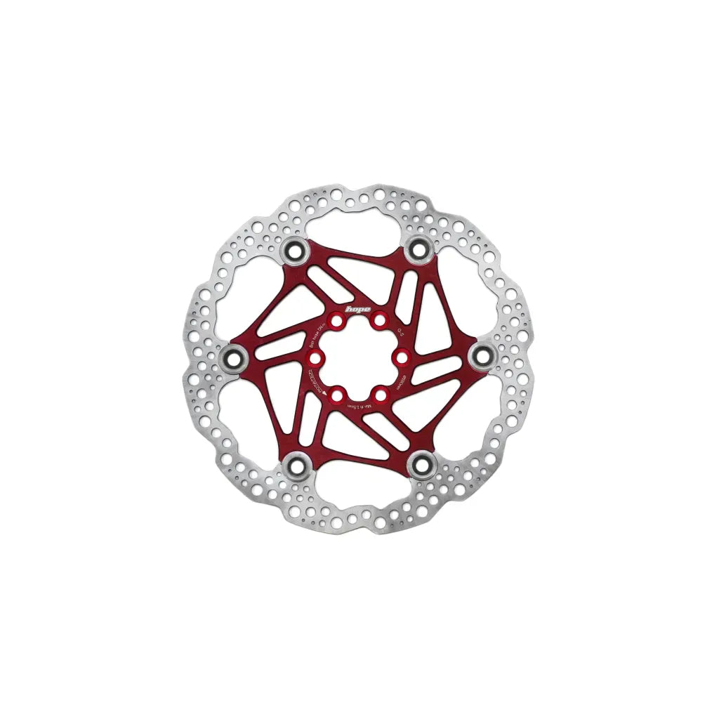 Hope Universal 6-Bolt Floating Bremseskive - Red / 140mm