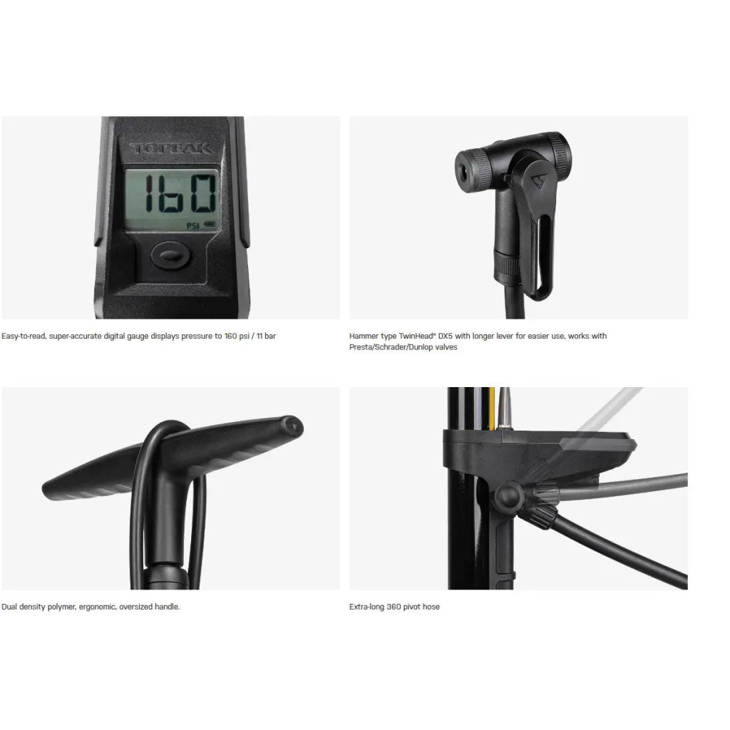 Topeak JOEBLOW® SPORT DIGITAL Gulvpumpe 160 PSI - Pumpe