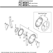 Shimano Krankdrev 32T FC-M361 104mm - Svart 7/8-delt