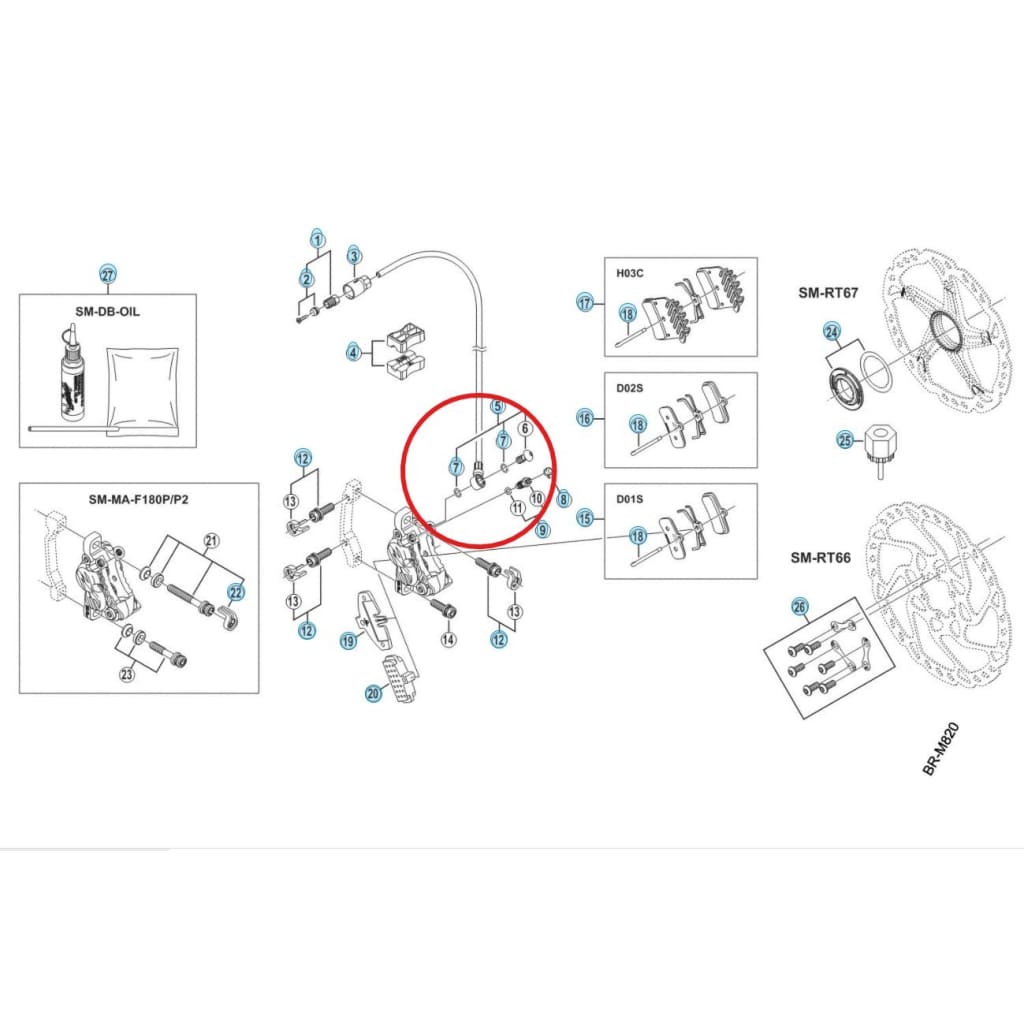 Shimano O-ring for banjo bolt, part no. 7